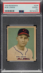 1949 Bowman #238 Bob Lemon Rookie PSA GOOD+ 2.5