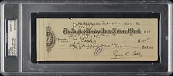 1932 Ty Cobb Twice-Signed Check PSA/DNA GEM MINT 10