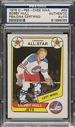 Signed 1975-1976 O-Pee-Chee Hockey #65 Bobby Hull - PSA/DNA