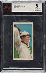 1909-1911 T206 White Border Red Ames Hands Above Head BVG EX 5 - Old Mill Back