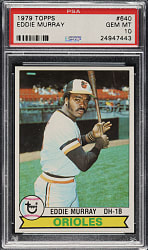 1979 Topps #640 Eddie Murray PSA GEM MINT 10