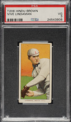 1909-1911 T206 White Border Vive Lindaman PSA VG 3 - Brown Hindu Back
