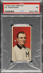 1909-1911 T206 White Border Ed Greminger Southern Leaguer PSA POOR 1 - Brown Hindu Back