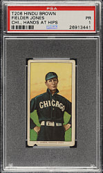 1909-1911 T206 White Border Fielder Jones Hands at Hips PSA POOR 1 - Brown Hindu Back