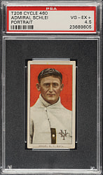 1909-1911 T206 White Border Admiral Schlei Portrait PSA VG-EX+ 4.5 - Cycle 460 Back