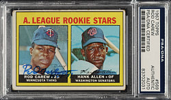 Signed 1967 Topps #569 Rod Carew Rookie - PSA/DNA