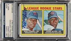 Signed 1967 Topps #569 Rod Carew Rookie PSA/DNA MINT 9