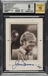 2001 Upper Deck Gallery Autograph Golf #GG-JN Jack Nicklaus #6/50 BGS MINT 9 with GEM MINT 10
