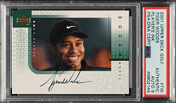 2001 Upper Deck Player's Ink Golf #TW Tiger Woods Rookie PSA/DNA MINT 9