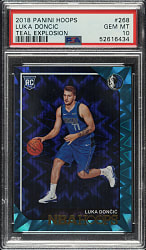 2018-2019 Panini Hoops Basketball #268 Luka Doncic Rookie Teal Explosion PSA GEM MINT 10