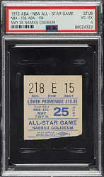 May 25, 1972 ABA-NBA All Star Game Ticket Stub PSA VG-EX 4 - Nassau Coliseum