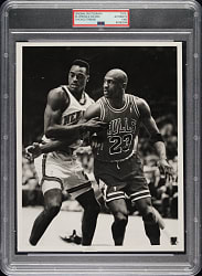1992 Michael Jordan and Gerald Wilkins Original Chicago Tribune Photograph PSA/DNA Type I