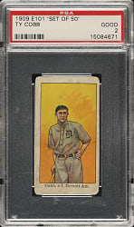 1909 E101 Anonymous "Set of 50" Ty Cobb PSA GOOD 2