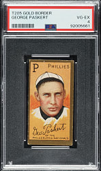 1911 T205 Gold Border George Paskert PSA VG-EX 4 - American Beauty Back