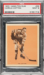 1933-1934 V288 Hamilton Gum #39 Harold Cotton Rookie PSA MINT 9