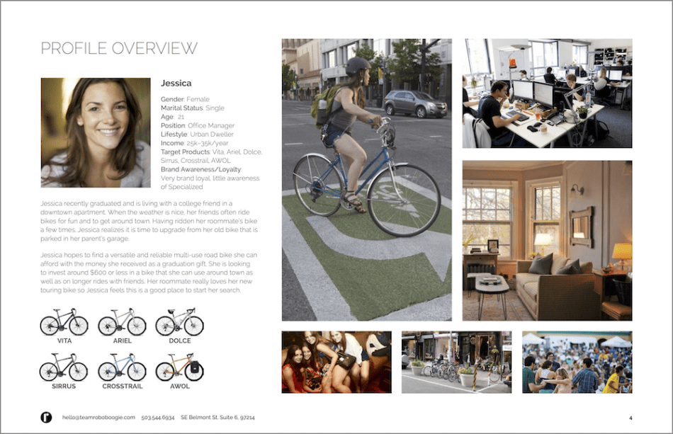 Jessica persona creates to represent a segment of Specialized Bikes consumers Jessica persona creates to represent a segment of Specialized Bikes consumers