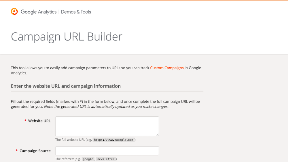 Campaign URL builder