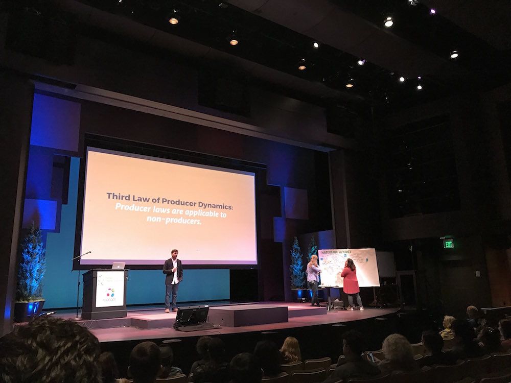 Portland Creative Conference - Marcelino Alverez in front of audience