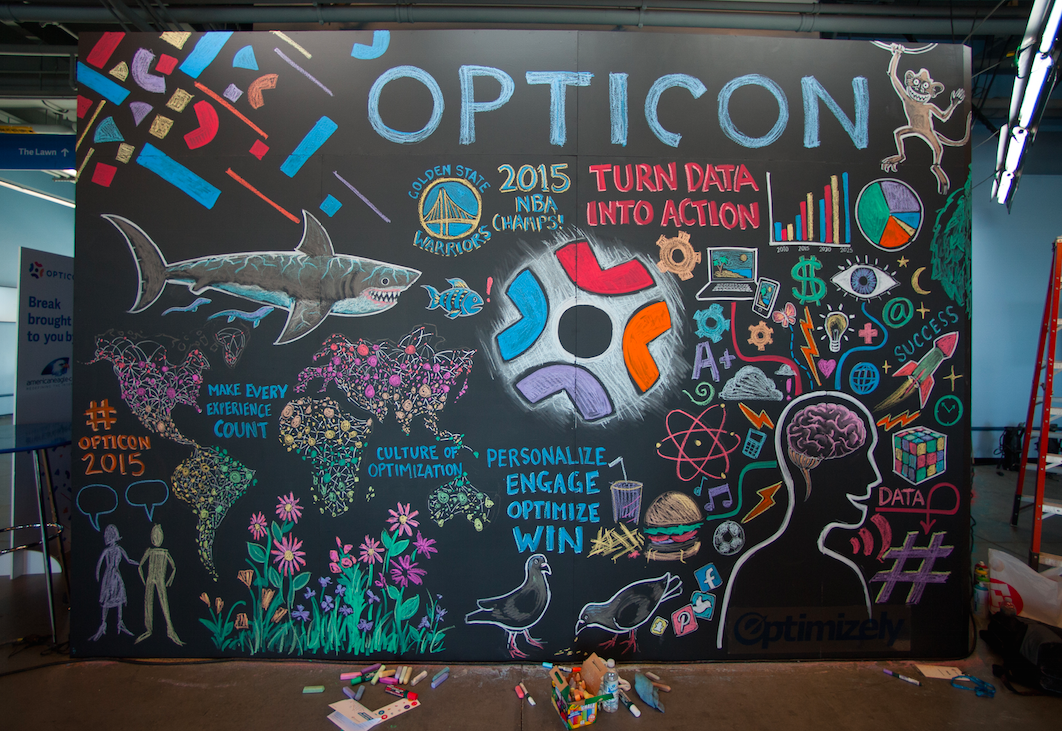 Opticon 2016 - Chalk Mural for Opticon - Turn data into action