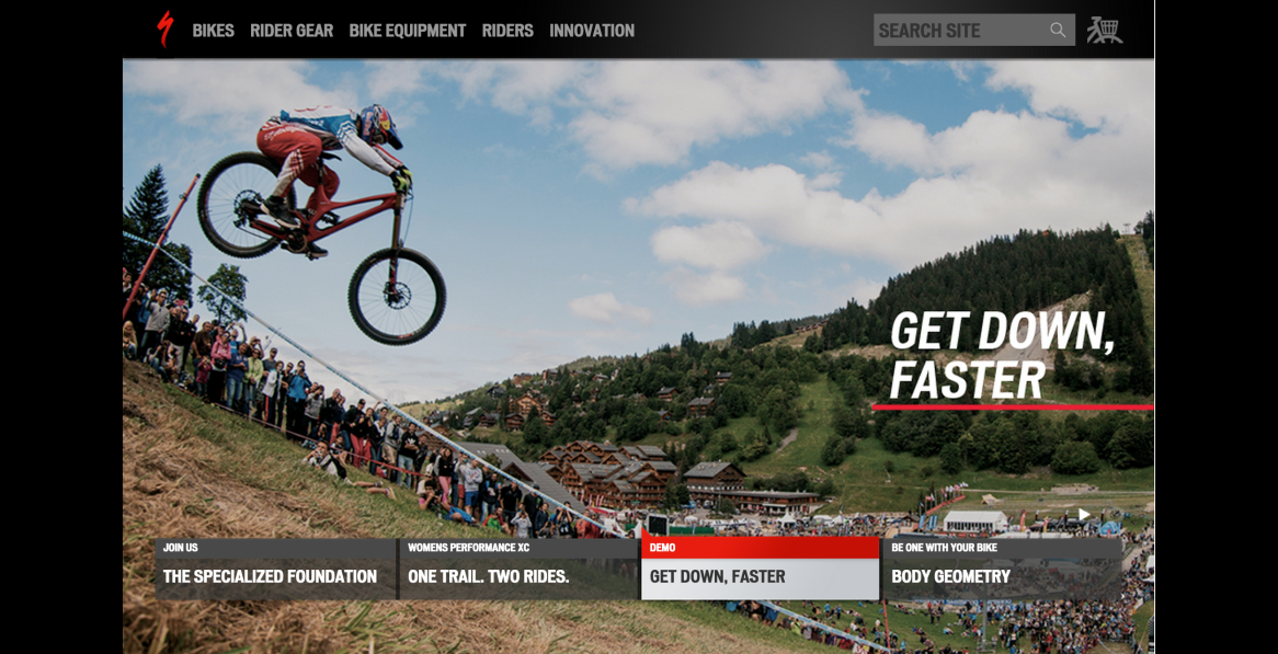 Specialized homepage with logo redesign