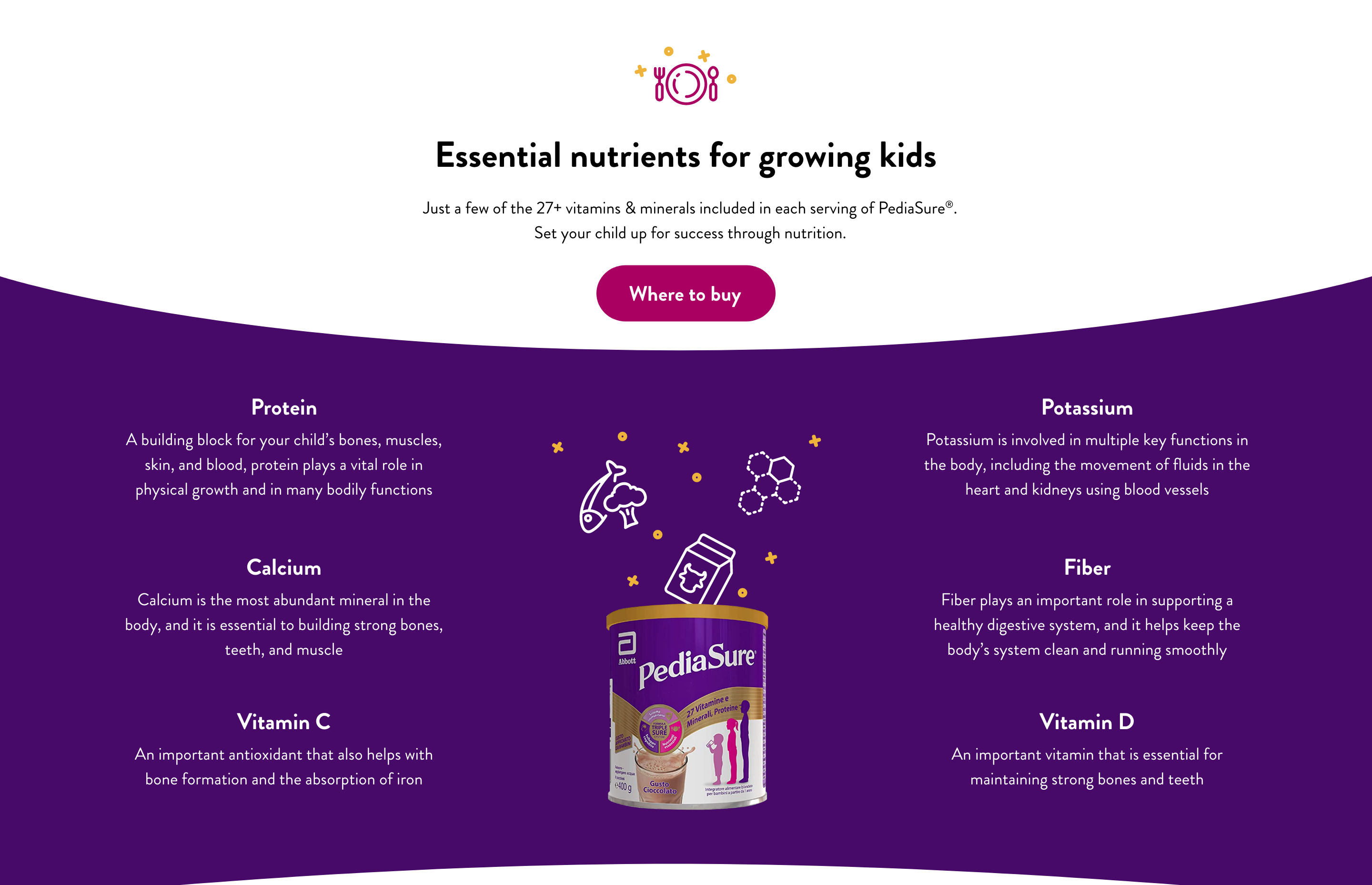 Pediasure home page image