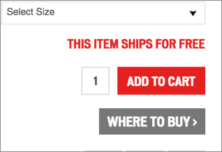 a/b test top copy variation: this item ships for free