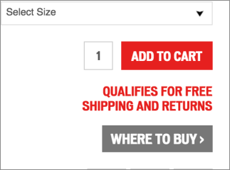 a/b test bottom copy variation: qualifies for free shipping and returns