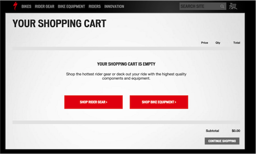 Shopping cart after redesign