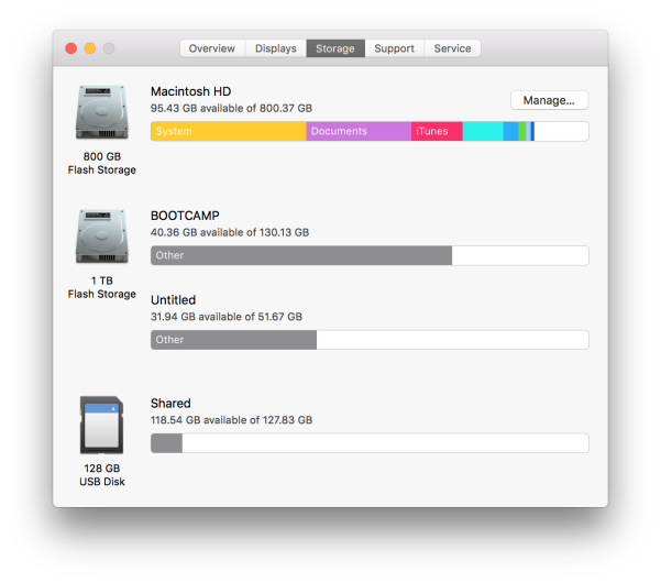 macos system storage over 100gb