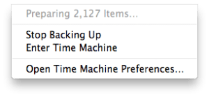 Time Machine Preparing Backup
