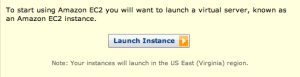 EC2LaunchInstance Screenshot: Launch Instance button in the AWS Management Console