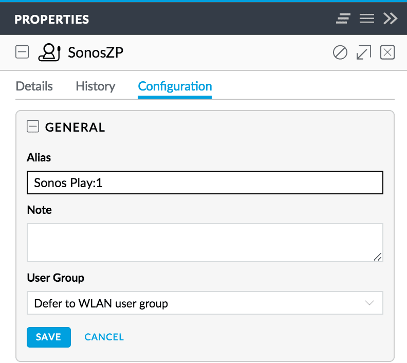 Screenshot: Setting a client Alias in the UniFi Controller