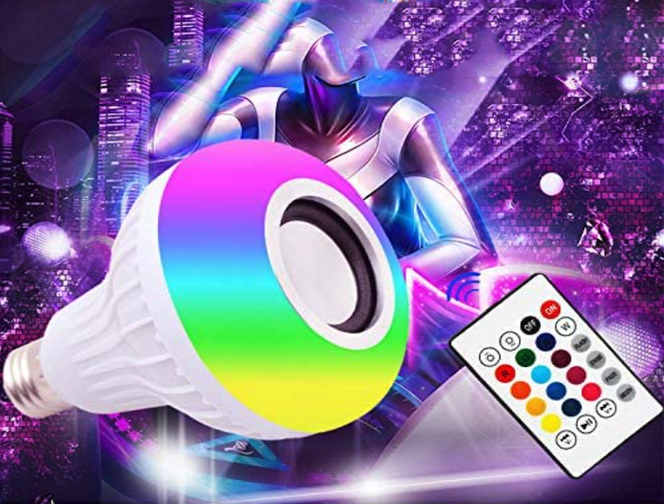 Bombilla LED con Altavoz Bluetooth; Lámpara de Diferentes Colores