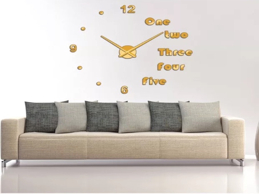 Reloj Pared 3D Quartz, Tamaño Grande, Vinilo Alta Calidad, Decorativo y  Funcional, Hogar, Oficina