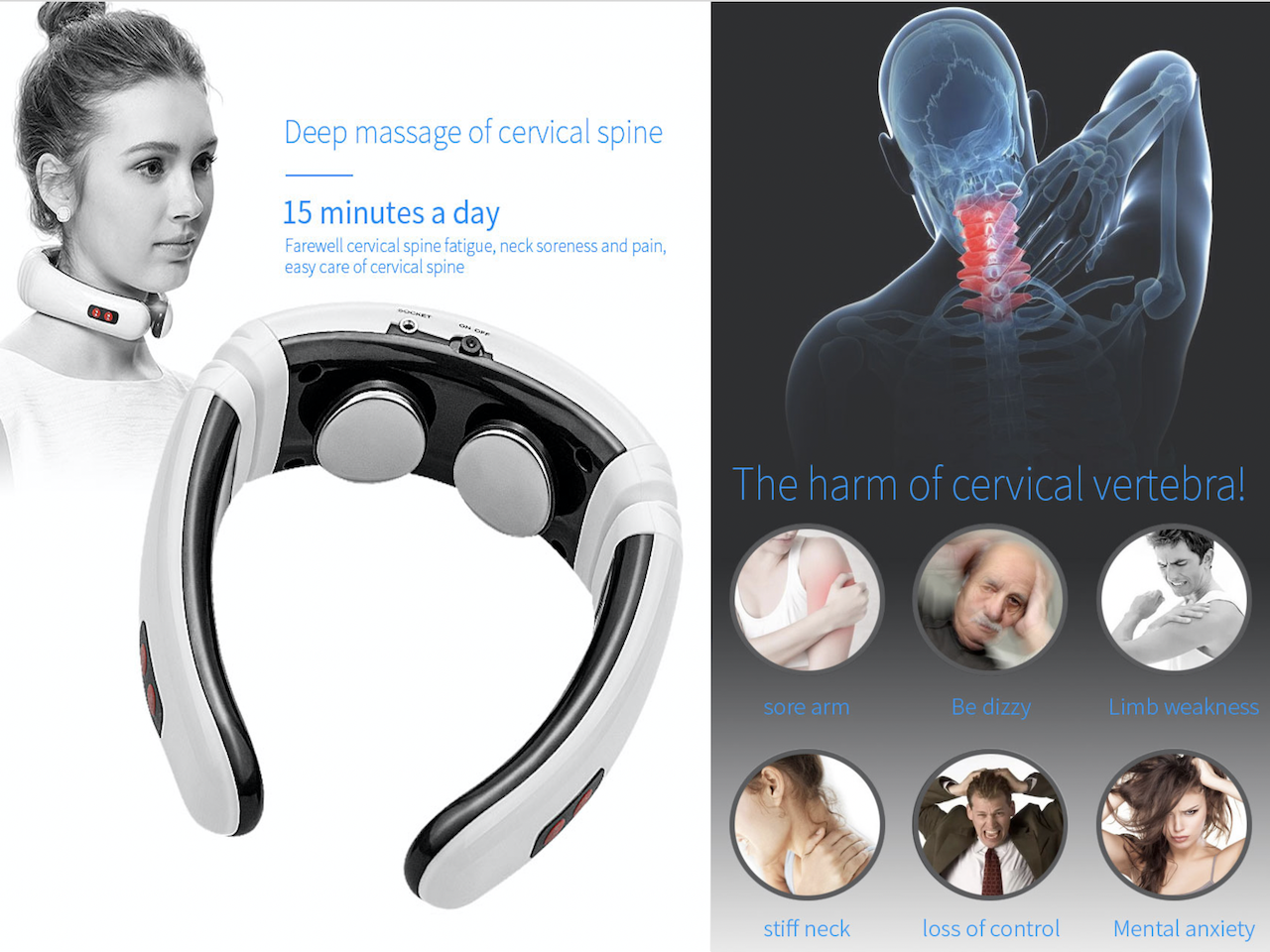 Masajeador Cuello/Cervicales Sistema Vibroneck Control - ECO DE