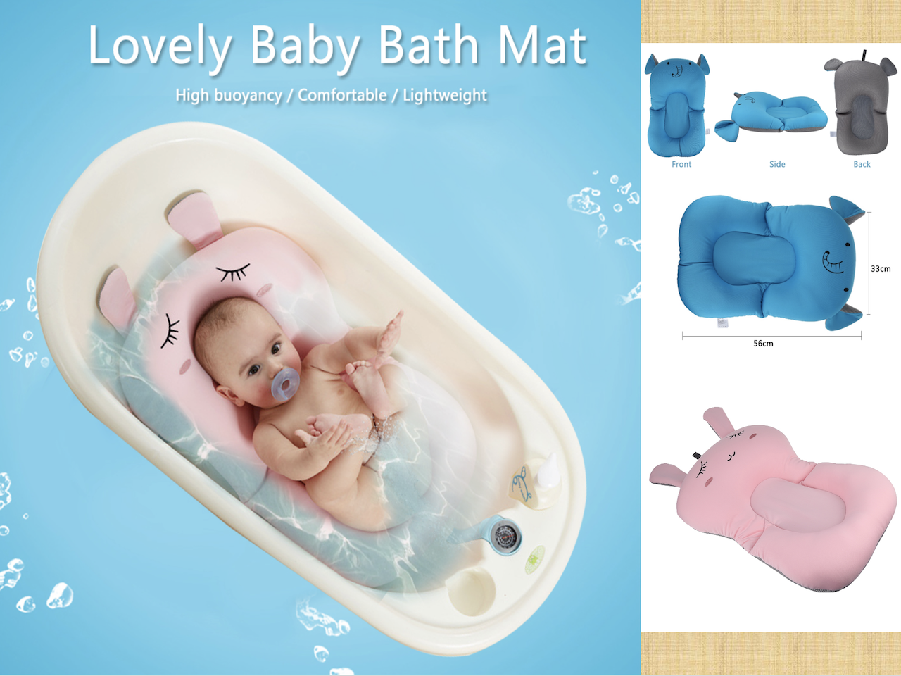 Cojín de asiento de bañera para bebé, cojín de baño para fregadero de bebé,  soporte para asiento de baño, alfombrilla de apoyo para almohada de baño