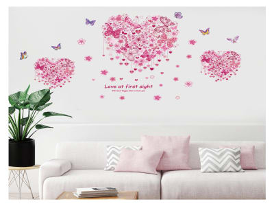 Corazones Adhesivo, Tamaño Grande, Desmontable, Decoración de Habitación Hogar