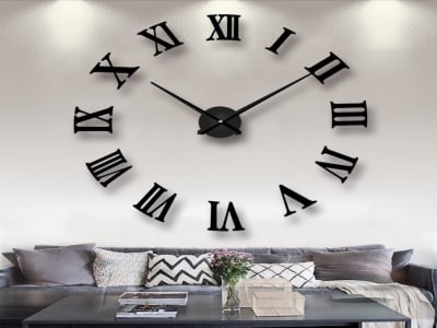 Reloj Pared 3D Quartz, Tamaño Grande, Vinilo Alta Calidad, Decorativo y Funciona ...