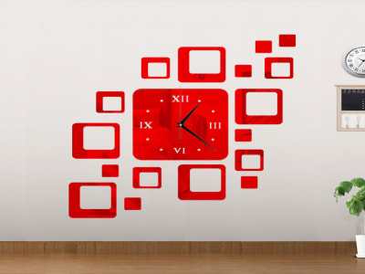 Moderno Cuadrado, Reloj Pared 3D Quartz, Efecto Espejo, Alta Calidad, Decorativo ...