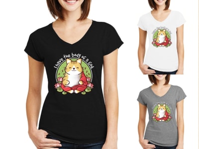 Camiseta Mujer Gato Buda