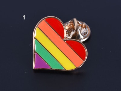 Enamelled pin, heart design