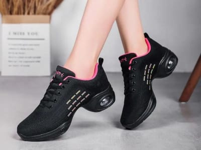 Zapatillas deportivas de baile para mujer, con cojín de aire en el talón