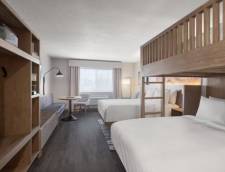 1 Queen Bed with Bunk Bed and Twin Sofa Bed