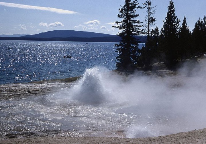 Occasional Geyser at Yellowstone Lake