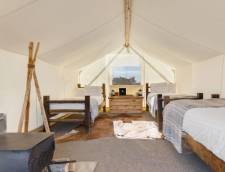 Safari Tent (Shared Bathhouse) with 3 Twin Beds