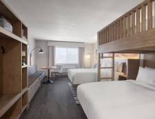 1 Queen Bed with Bunk Bed and Twin Sofa Bed