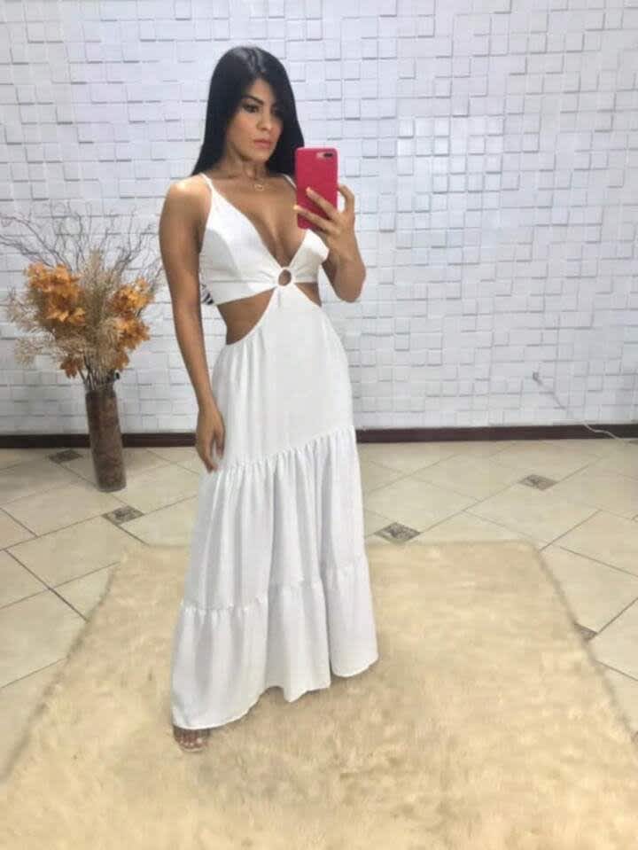Vestido longo argola