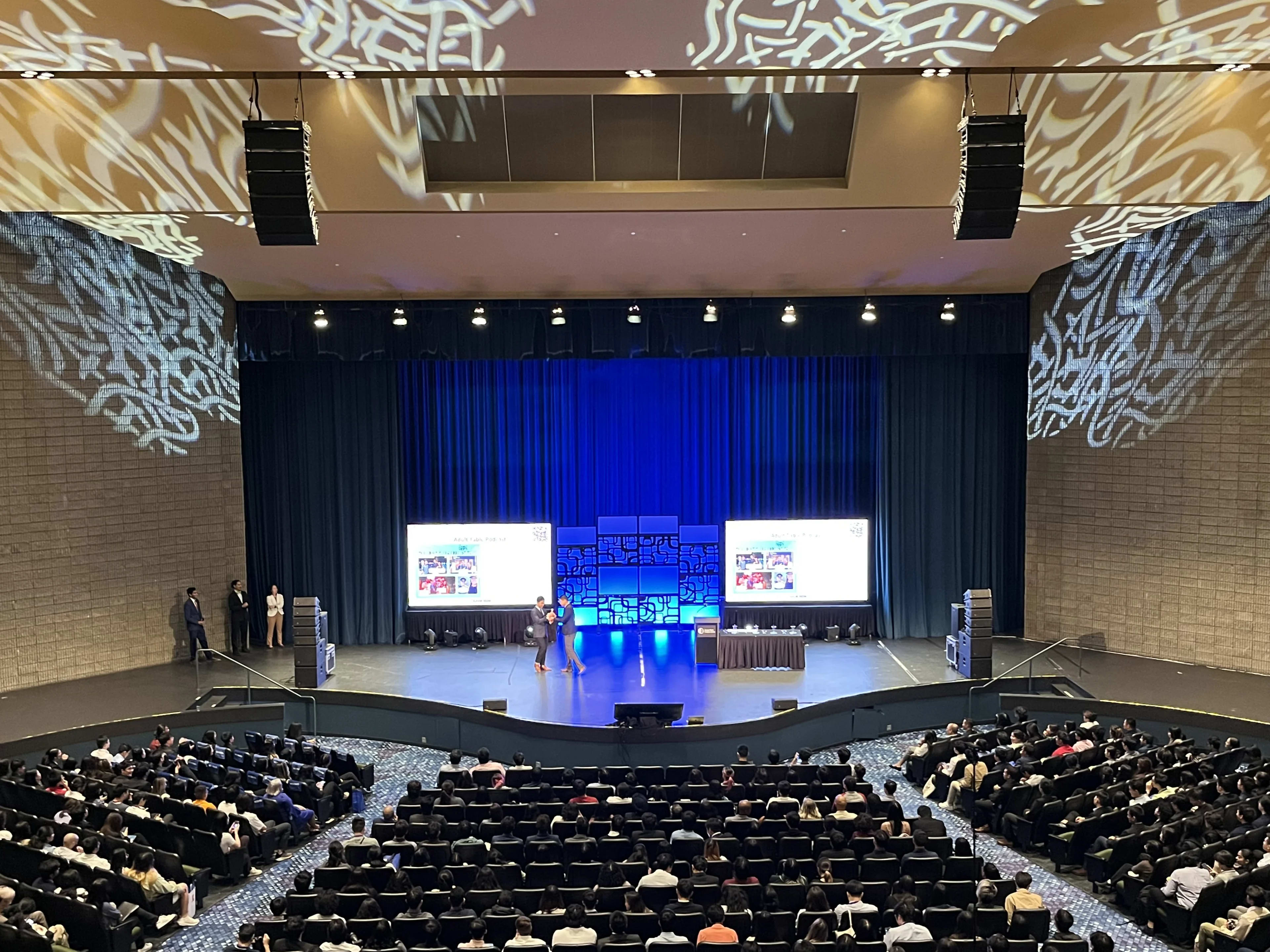 SASE Summit 2023 corporate technology conference production with LED graphics and dynamic lighting