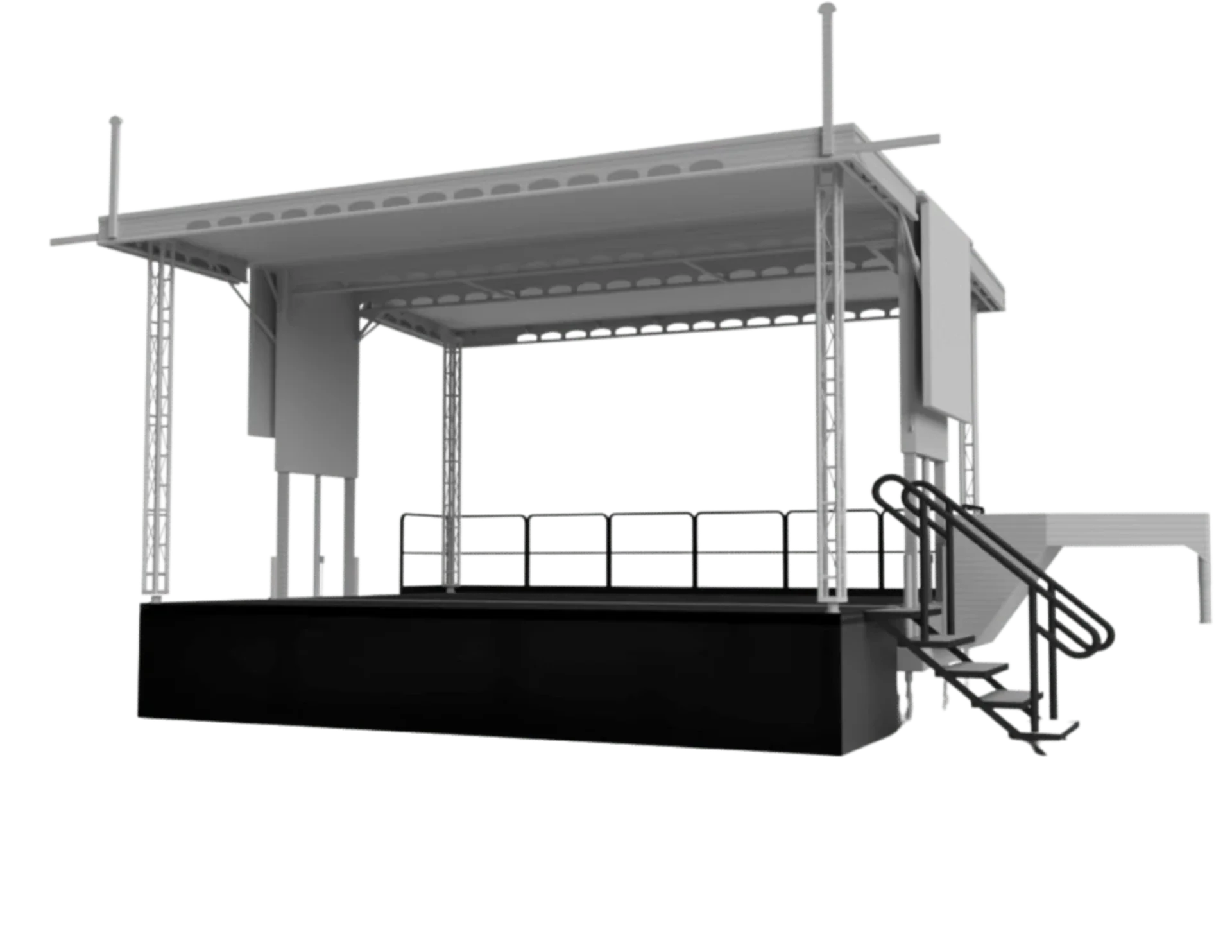 APEX 2420 mobile stage — 24' x 20' compact professional stage with hydraulic deployment