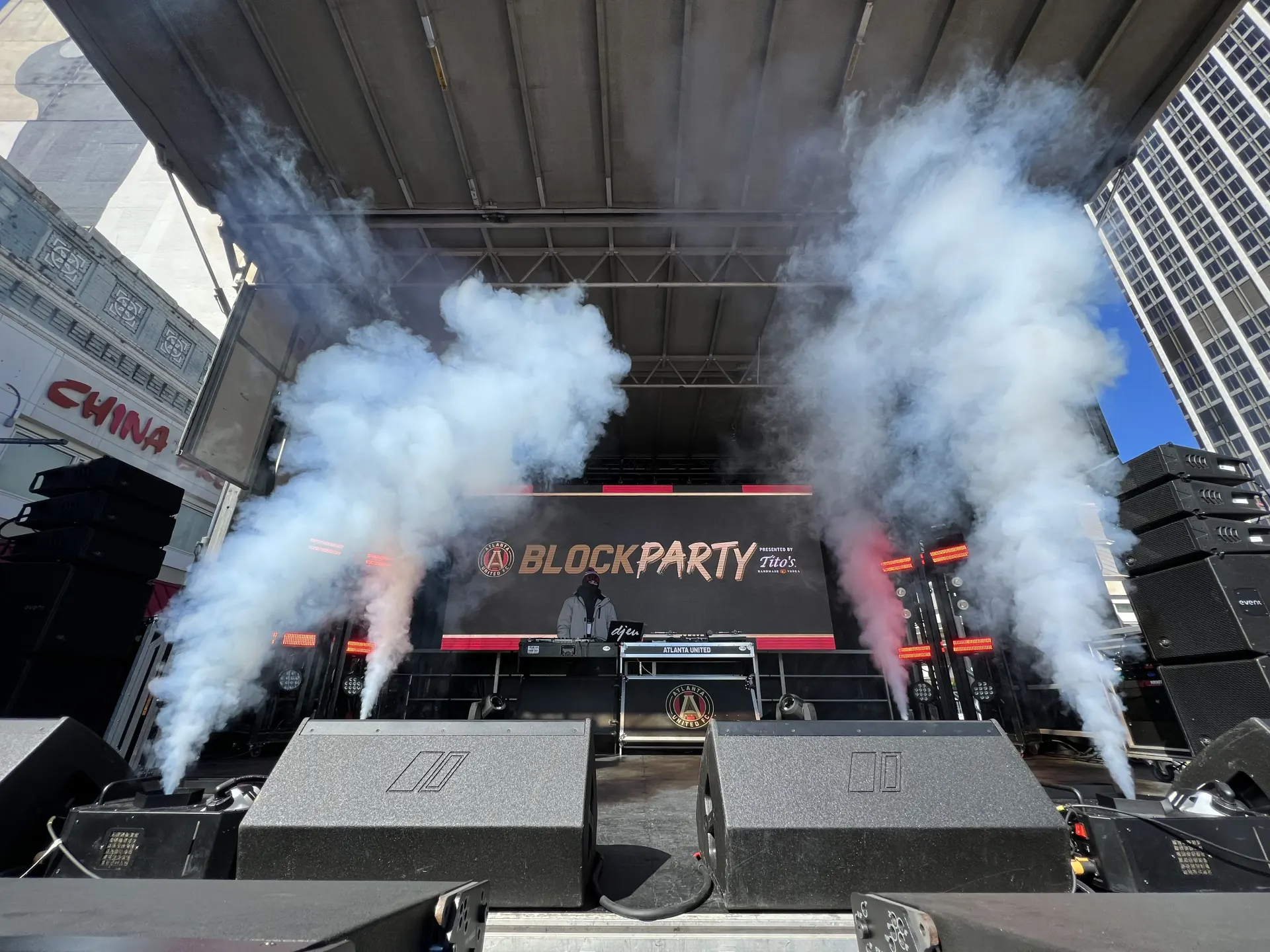 Atlanta United block party activation LED stage